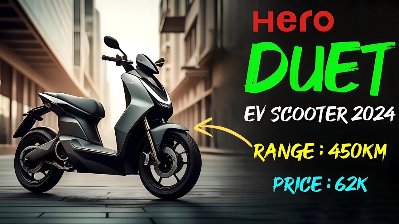 Hero Duet EV cost is 62,687 – With Milage 450 KM